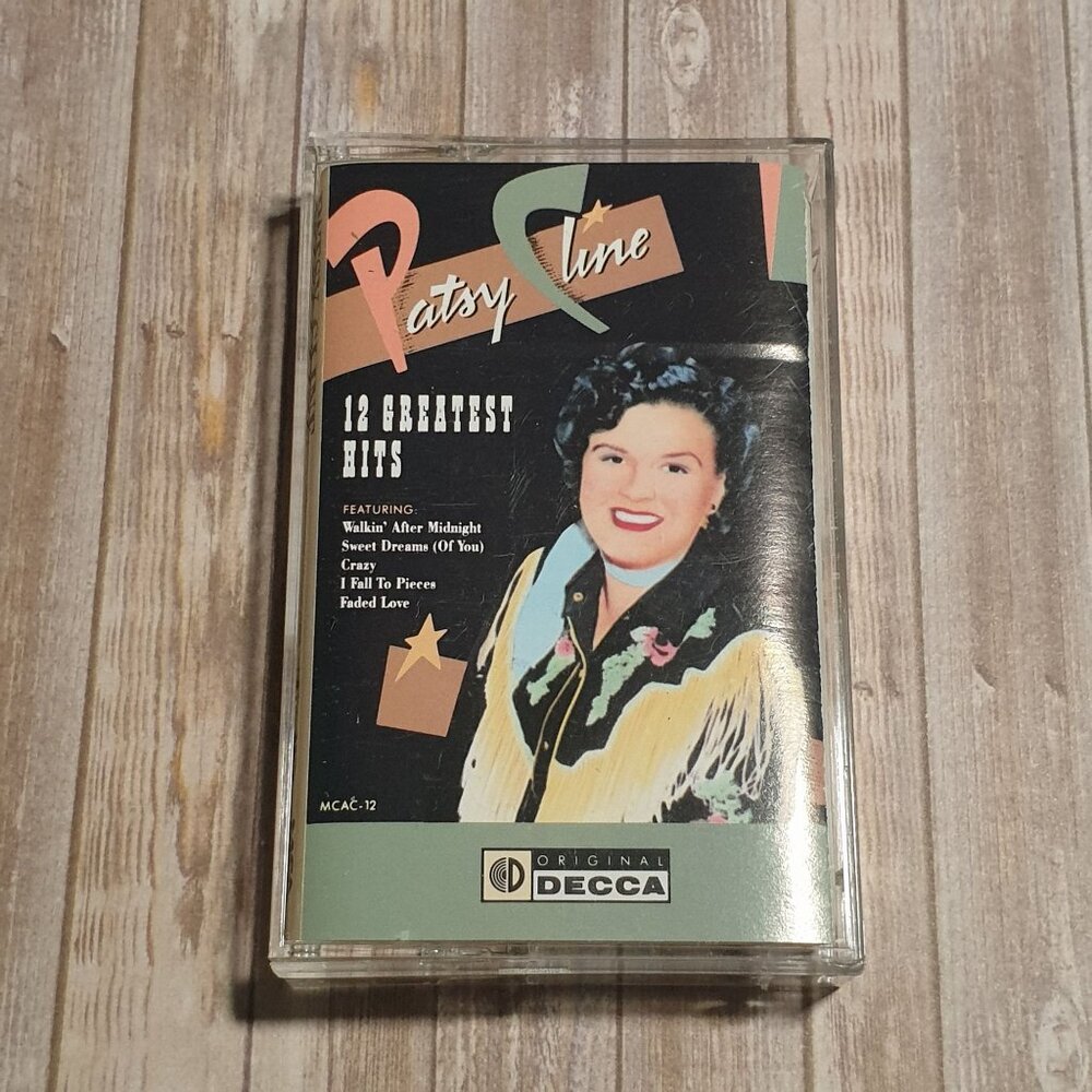 Patsy Cline 12 Greatest Hits Cassette Original Decca Music Album Collectible